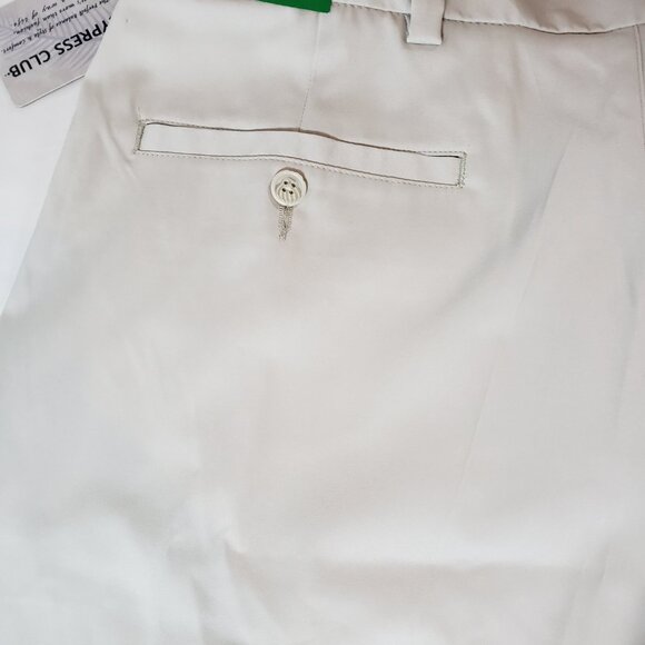Cypress Club Mens Shorts 38 Bone Flat Front Comfort Waist - Picture 2 of 9